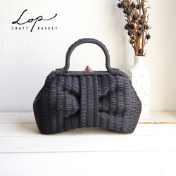 basket bag / ribbon / black 第1張的照片