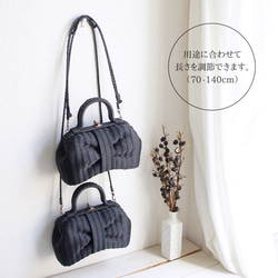 basket bag / ribbon / black 第3張的照片