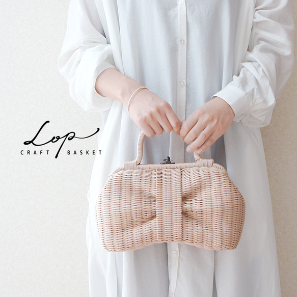 basket bag / ribbon / ivory 第7張的照片