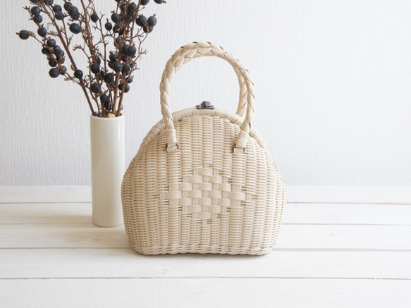 basket bag - round（ivory） 第1張的照片