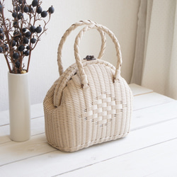 basket bag - round（ivory） 第2張的照片