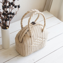 basket bag - round（ivory） 第4張的照片