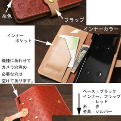 手帳型　スマートフォンケース　モノグラム柄　ゆうパケット送料無料　オリジナルスマホケース 2枚目の画像