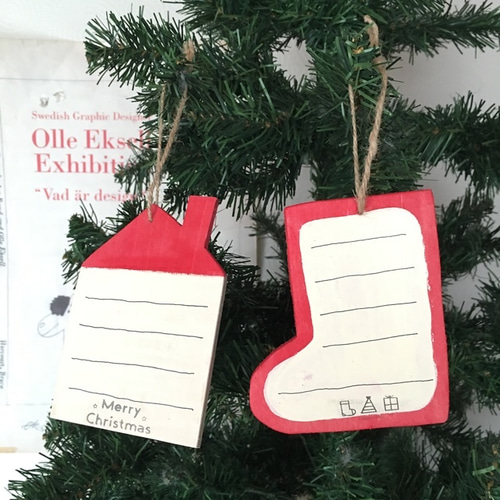 クリスマス プレゼントお願いカードオーナメント 2枚セット