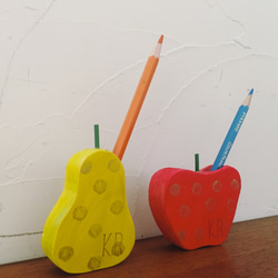 マグネット付きペン立て りんごor洋梨 2枚目の画像