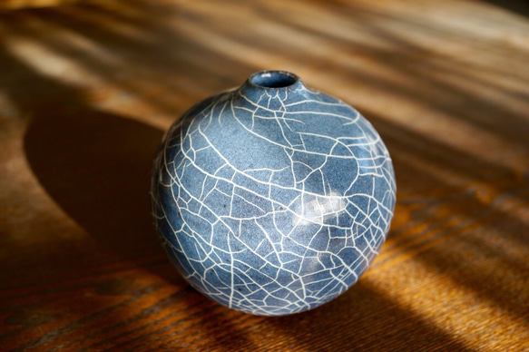 久留米罅釉花器(一輪挿し) 1枚目の画像
