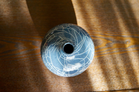 久留米罅釉花器(一輪挿し) 3枚目の画像