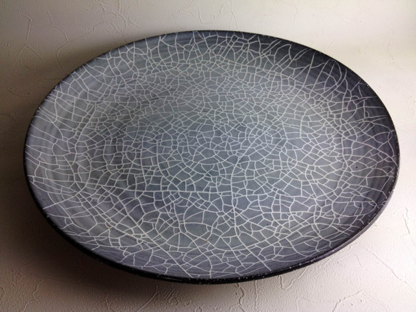 久留米罅釉皿(大) 1枚目の画像