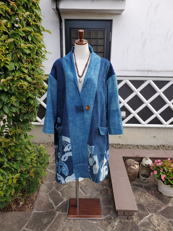 着物リメイク 古布 手作り 夜着 (BORO らんる) コート