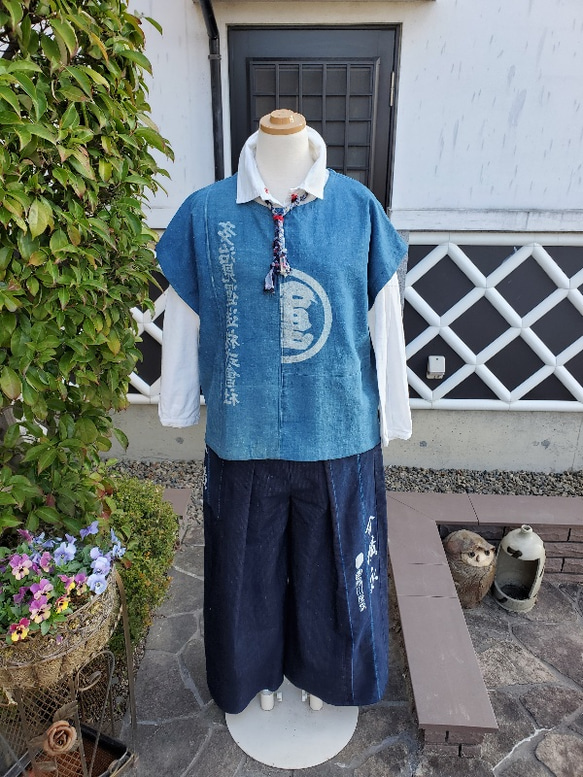 着物リメイク 古布 手作り 半纏 ベスト ワンピース hanahukujun 通販