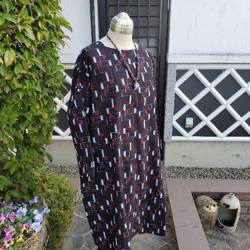 着物リメイク 古布 手作り 久留米絣 ワンピース ワンピース