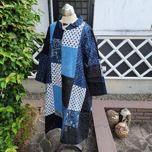 フ*0様 着物リメイク　古布リメイク　綿麻　白絣　ジャケット 着物リメイク 古布 手作り 近江上布 能登上布 白絣 など パッチ