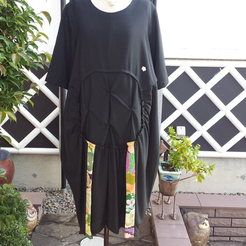 着物リメイク☆絽とちりめん ワンピース ワンピース hanahukujun 通販  