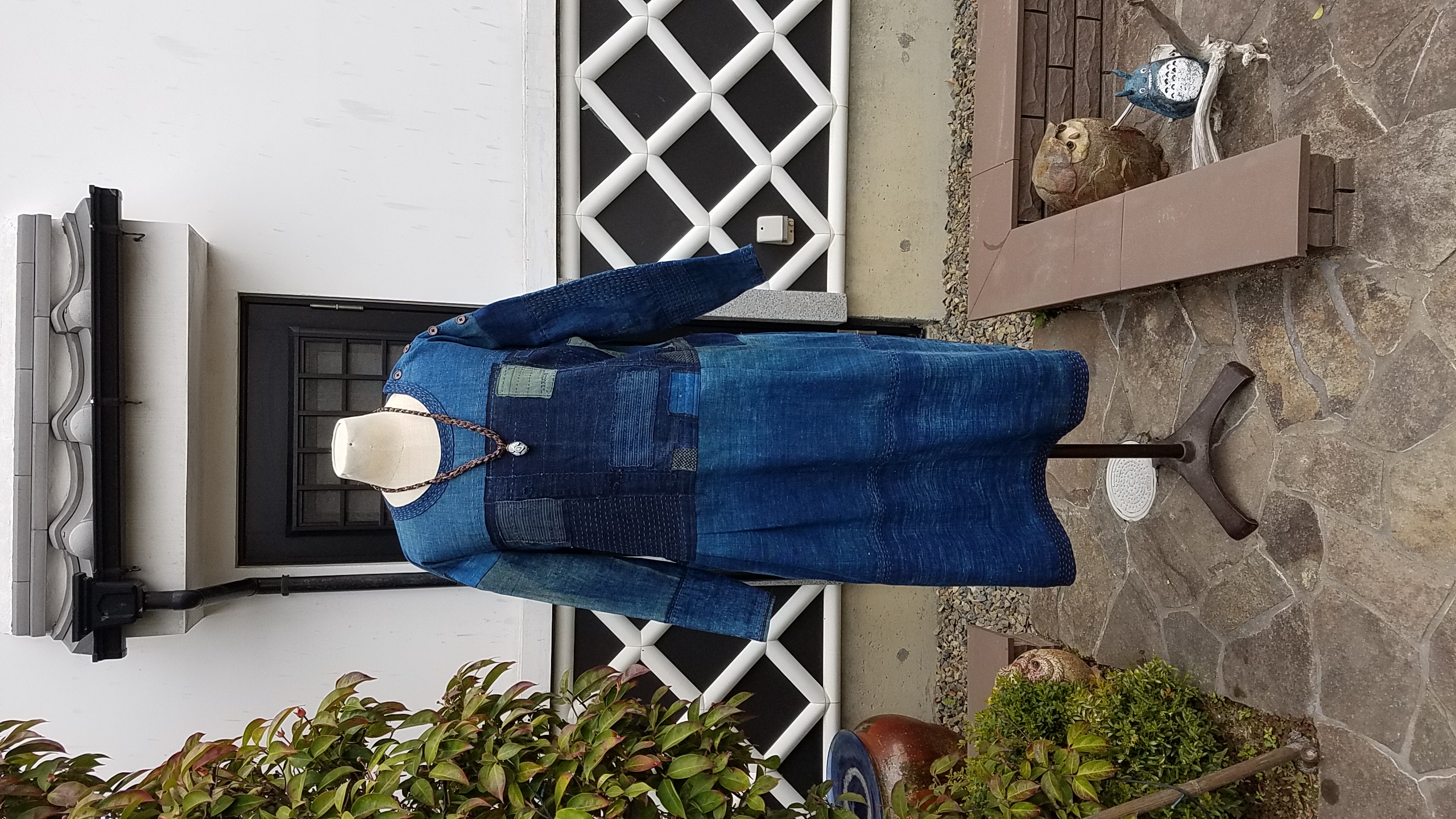 着物リメイク 古布 手作り 型染め ワンピース ワンピース