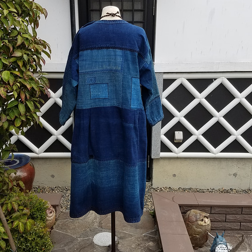 着物リメイク 古布手作り ランル 襤褸 ワンピース ワンピース