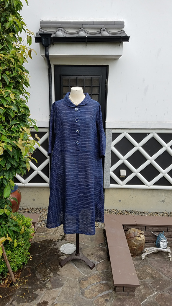 着物リメイク 手作り 麻 近江上布 ワンピース 着物 hanahukujun 通販