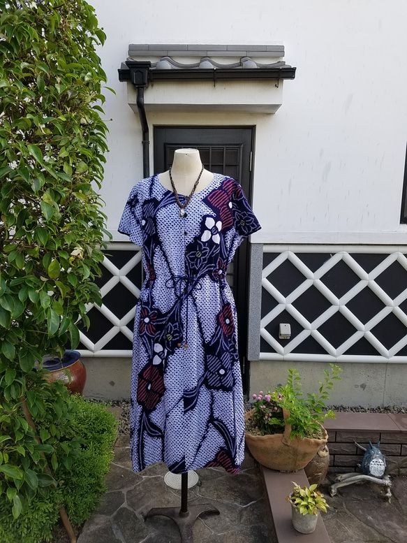 専用です 浴衣 リメイク 有松絞り ワンピース ハンドメイド
