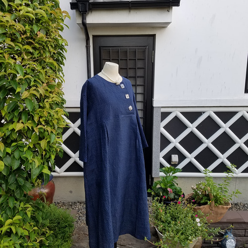 小千谷縮 本麻 夏着物 麻100％ リネン100%夏の着物