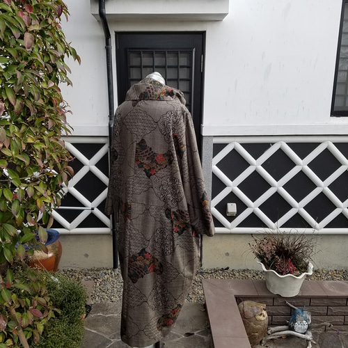 着物リメイク 手作り 逸品 泥大島 コート その他素材 hanahukujun 通販