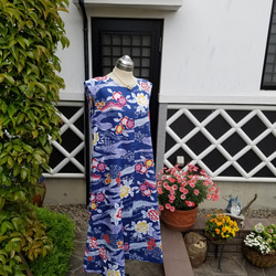 着物リメイク 手作り 紅型染め柄 浴衣 反物 ワンピース その他