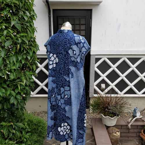 着物リメイク 手作り 素敵な柄 有松絞り ワンピース その他素材