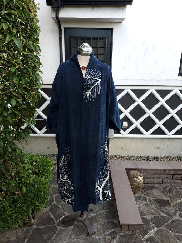 着物リメイク 手作り 筒描き コート その他素材 hanahukujun 通販  