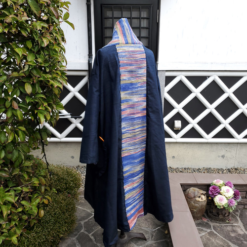 着物古布使用リメイクコート 着物リメイク コート 紬 FREE SIZE - ZX-ZX-ZX'S GALLERY