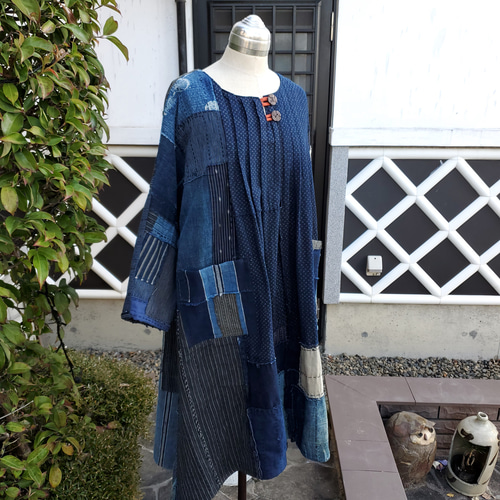 着物リメイク 古布手作り 襤褸 BORO ワンピース その他素材