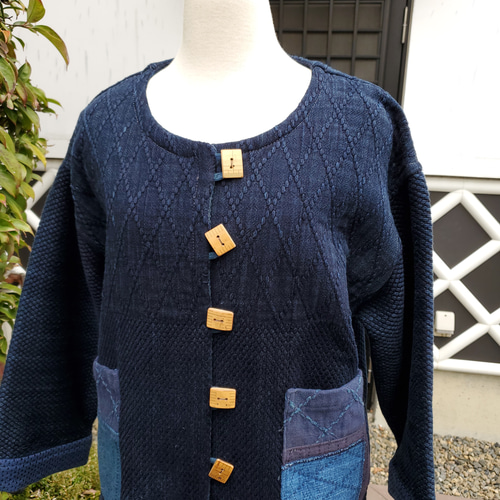着物リメイク 手作り 刺し子 剣道着 ジャケット その他素材