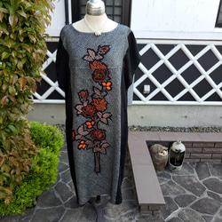 着物リメイク　ハンドメイド　素敵な柄　絞りの羽織　リメイク　ワンピース　 1枚目の画像