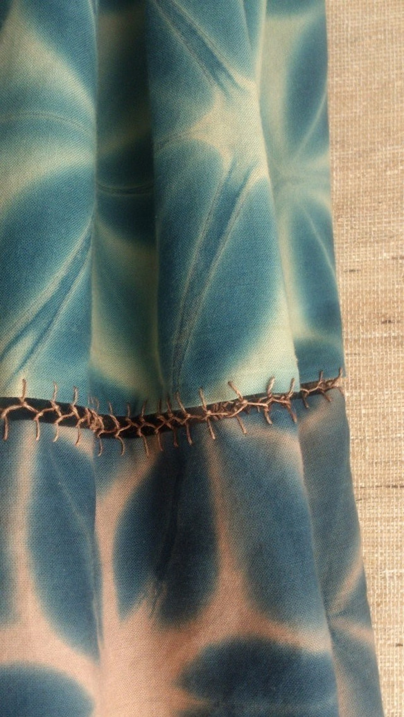夏の雪花絞りギャザースカート 2枚目の画像
