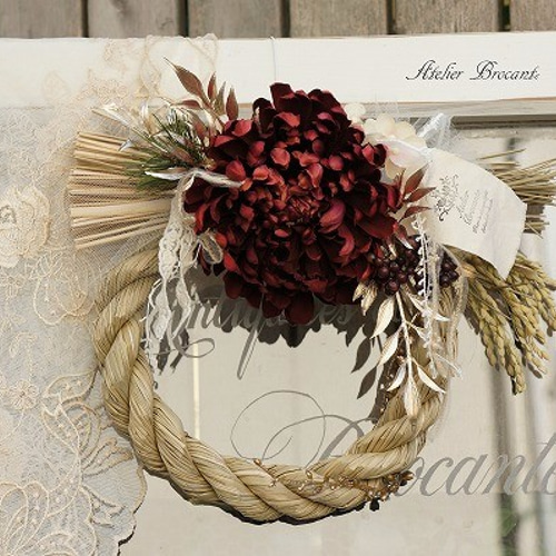 お正月飾り　Ｎｏ．3 しめ縄・ブロカントスタイルーNo3（お正月・飾り・お正月飾り・水引