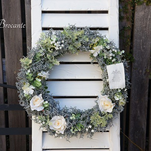 ナチュラルグリーンリース・Lサイズ・玄関ドアにも❕【インテリア雑貨