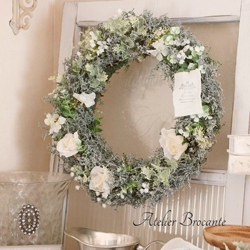 ナチュラルグリーンリース・Lサイズ・玄関ドアにも❕【インテリア雑貨