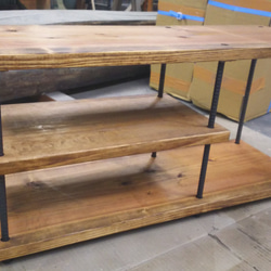 ♥送料無料♥テレビ台などに鉄筋ローテーブル・ 棚 ・ シェルフ  ・ラック 2枚目の画像