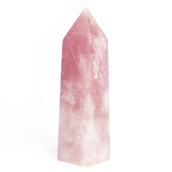 1157g/Rose Quartz Hexagonal Point Wand Tower/クリスタル・水晶・六角柱タワ 5枚目の画像