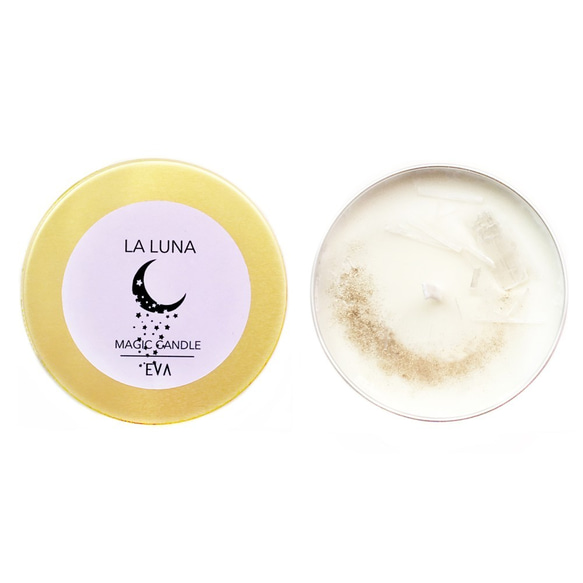 LA LUNA Magic"k" CANDLE/ハーブ・クリスタル ソイワックス キャンドル 1枚目の画像