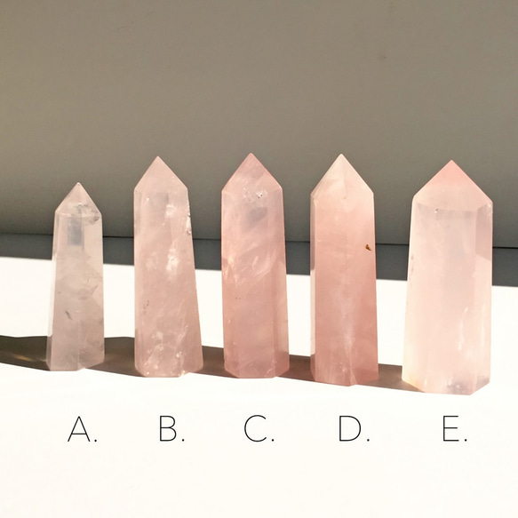 Rose Quartz Hexagonal Prism Point Wand/クリスタル・水晶・六角柱 3枚目の画像