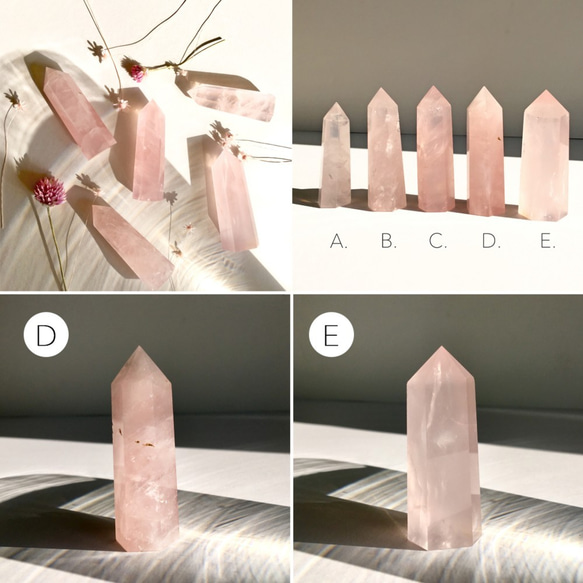 Rose Quartz Hexagonal Prism Point Wand/クリスタル・水晶・六角柱 5枚目の画像