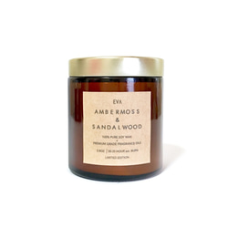 AMBER MOSS & SANDALWOOD SOY CANDLE/Jar Candle/Gift/Home Deco 2枚目の画像