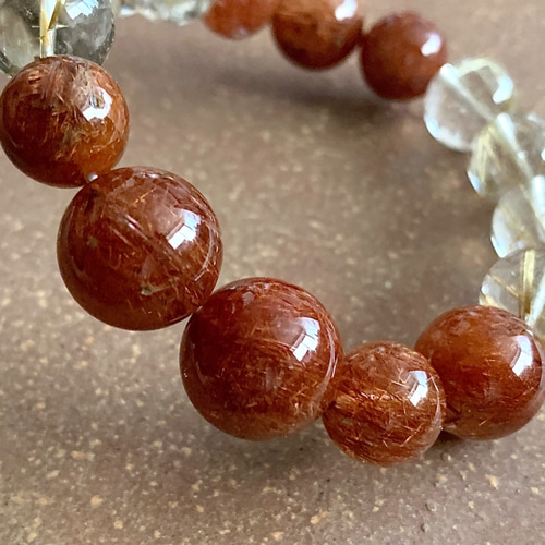 超大玉 高透明度】ゴールドルチル ブレスレット