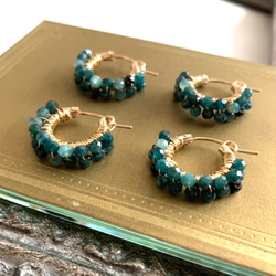 のんたん◆グランディディエライト×ブルームーンストーン×サファイアピアス のんたん様専用◇グランディディエライト×ブルームーンストーン