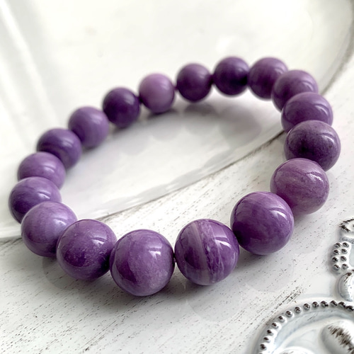 天然無処理 ブラックサンストーン ブレスレット 12-12.5mm  