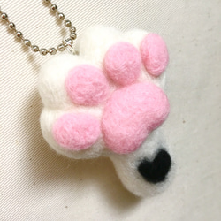 オーダー製作 ☆羊毛の猫さんの手&肉球☆白猫系 3枚目の画像
