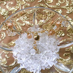 PARFUM No.10☆クリスタルの香水瓶のネックレス☆クラック水晶シャンパンオーラ 64面カット・水晶 1枚目の画像