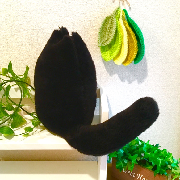 オーダー製作 ☆ふわもこシンプルデカイ縫いぐるみ☆ぬぼ〜っとした黒猫さん☆高品質ファー 8枚目の画像
