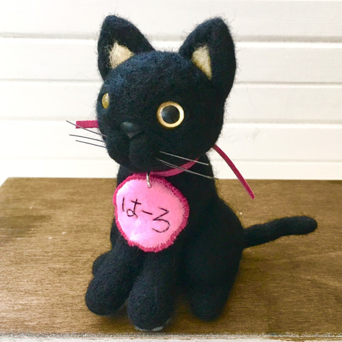 オーダー製作 ☆羊毛の猫さんの縫いぐるみ☆黒猫・ハチワレ猫