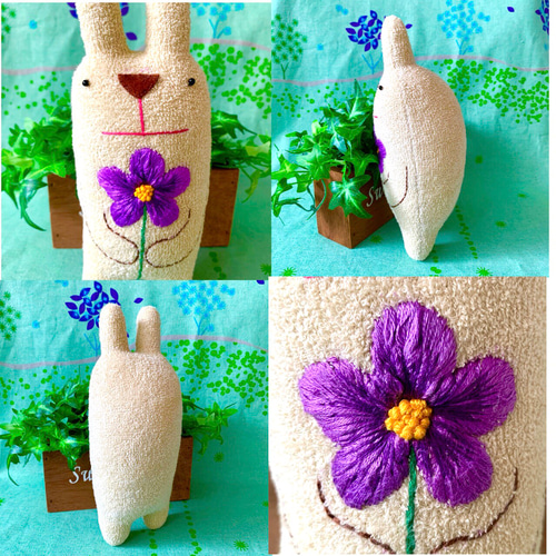 オーダー製作☆のほほん 太っちょうさぎさんの縫いぐるみ☆薄い