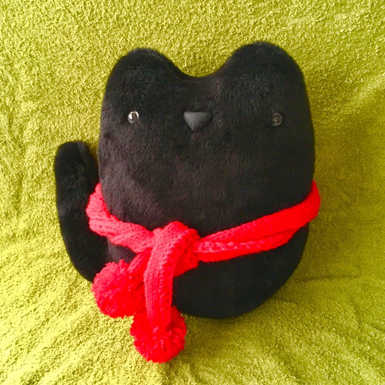 オーダー製作☆BIG！黒猫さんの縫いぐるみ☆全長35cm