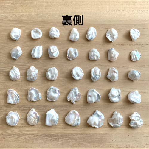 大きな花びら2cm大☆14kgf淡水ケシパールのネックレス☆短めチェーン